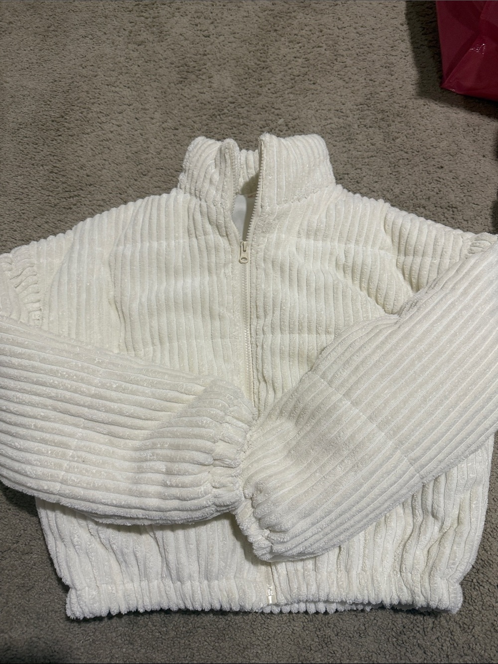miami Cream Ribbed Plush Jacket